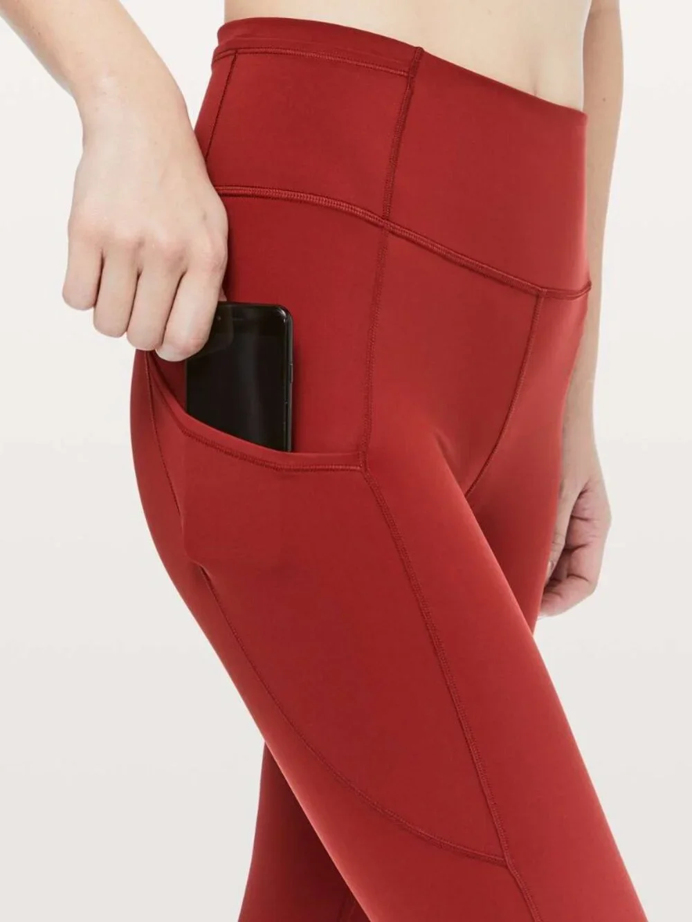 Lululemon Red Fast and Free High-Rise Crop 19